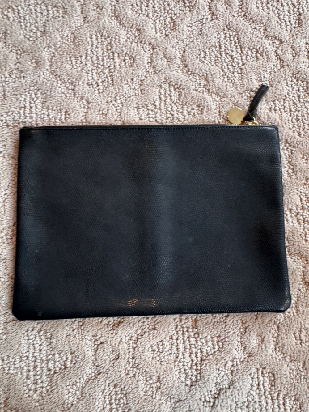 Clare V Black Lizard Stripe Flat Clutch View 3